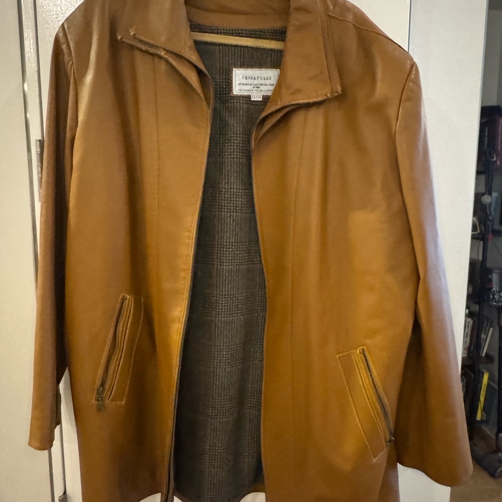 Men’s vintage tan Leather Jacket